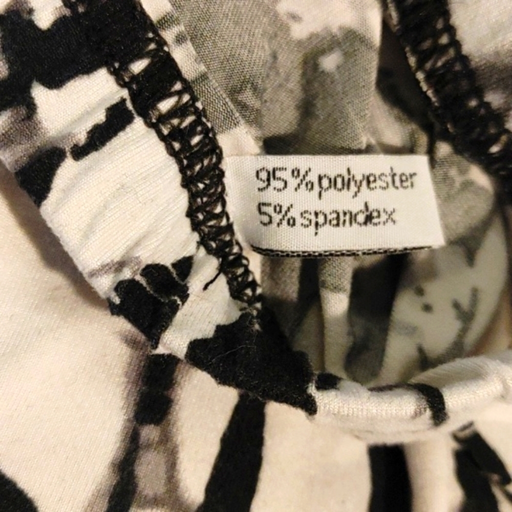 RIV Vintage 90's Y2K Pull on Marbled Tye Die Leggings Black White Large. - Picture 8 of 11